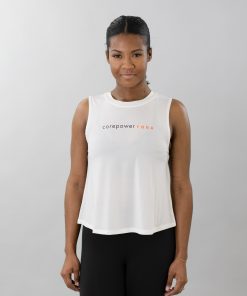 CorePower Yoga White Active Crop Tank