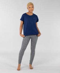CorePower Yoga Navy Cap Short Sleeve Top